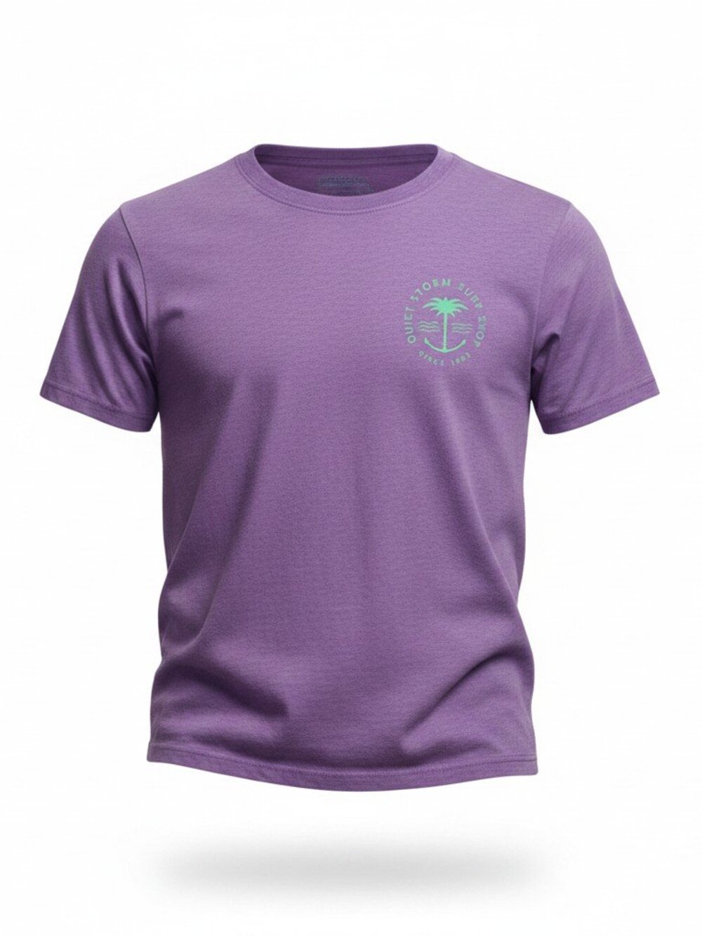 Quiet Storm Palm Short Sleeve Tee - Deep Purple
